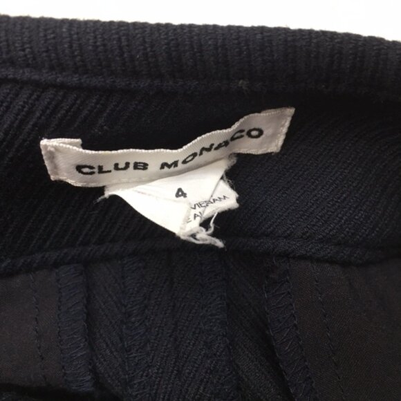 CLUB MONACO Dark Blue Textured Button Flap Nautical Dress Pant - Picture 2 of 11